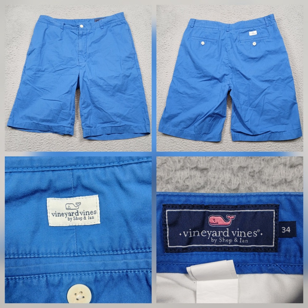 Vineyard Vines Chino Shorts Men's 34 Blue Cotton Classic Casual